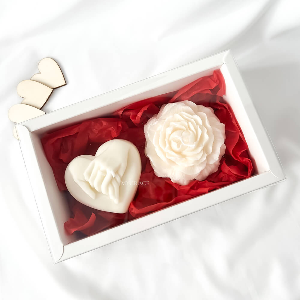 Set Duftkerzen, 100 % pflanzliches Wachs, Graceful Touch (Blumen- und Vanillenoten)