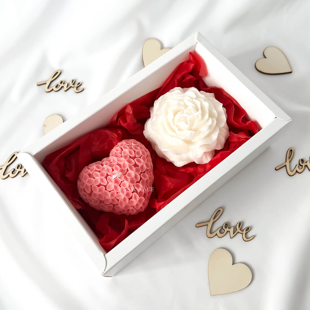 Set Duftkerzen, 100 % pflanzliches Wachs, Graceful Touch (Blumen- und Vanillenoten)