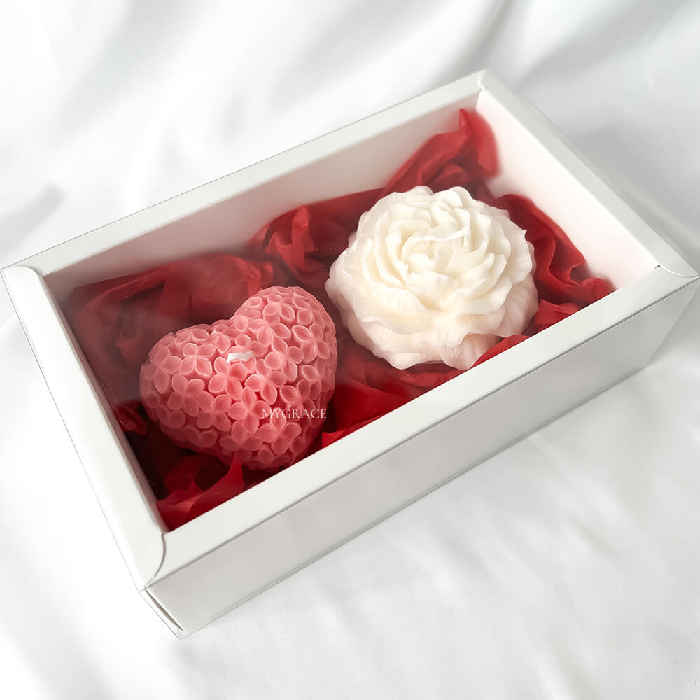 Set Duftkerzen, 100 % pflanzliches Wachs, Graceful Touch (Blumen- und Vanillenoten)