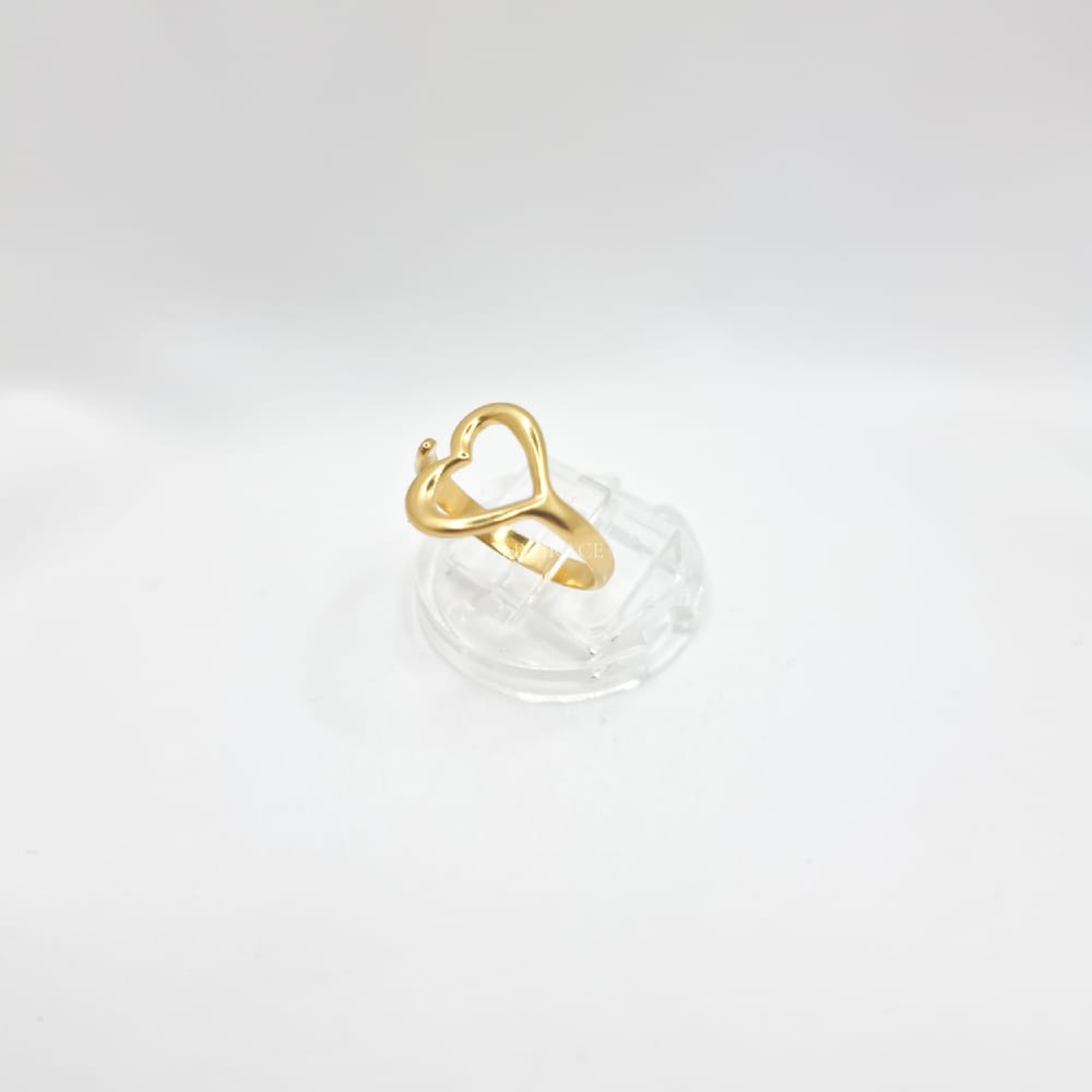 18K Gold-Plated Stainless Steel Heart Ring, Adjustable, MYGRACE