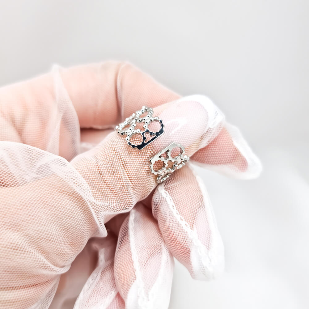 Stainless Steel Textured Circle Ring, Adjustable, MYGRACE