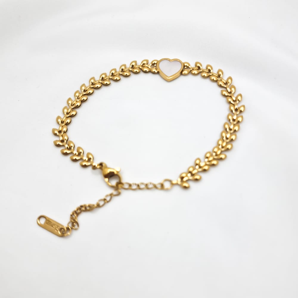 18K Gold-Plated Stainless Steel Heart Bracelet, MYGRACE