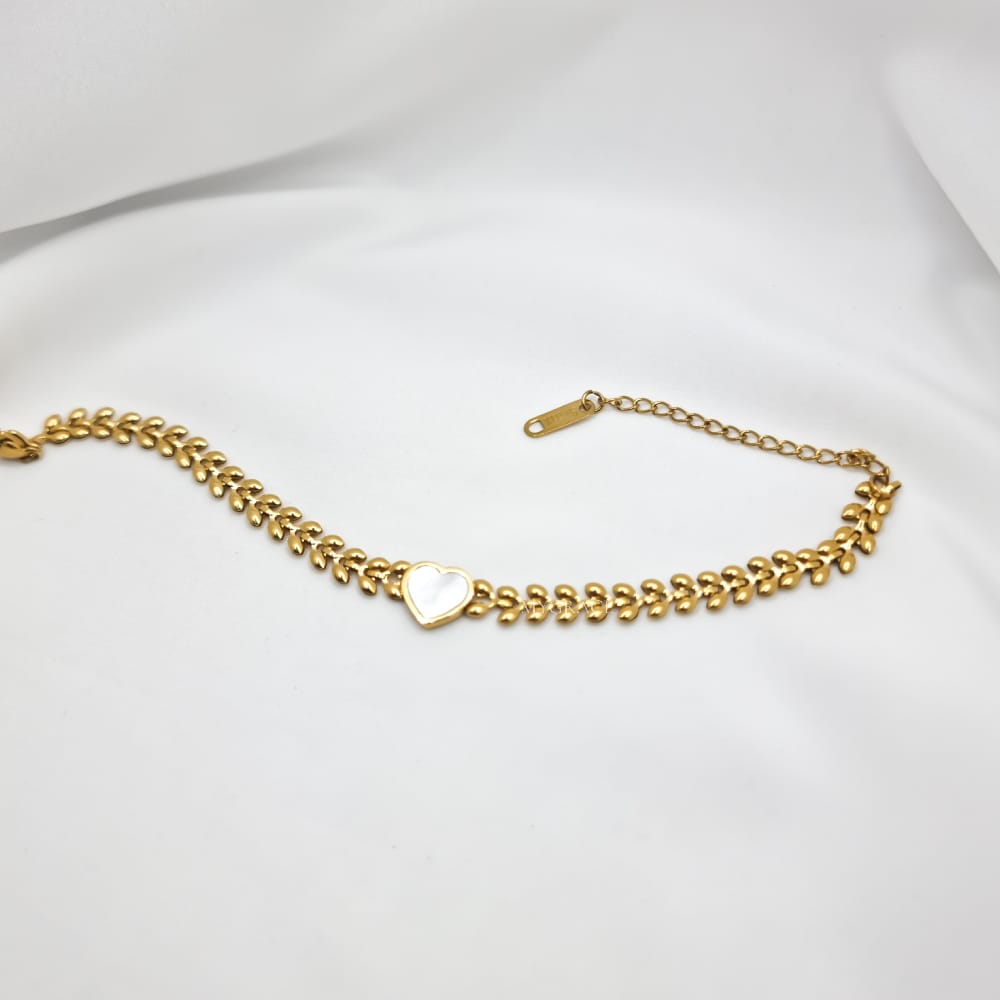 18K Gold-Plated Stainless Steel Heart Bracelet, MYGRACE