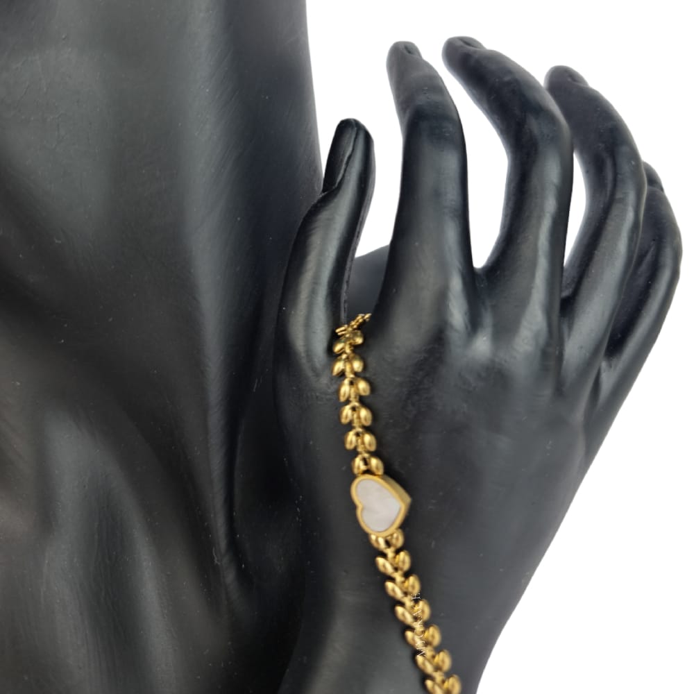 18K Gold-Plated Stainless Steel Heart Bracelet, MYGRACE