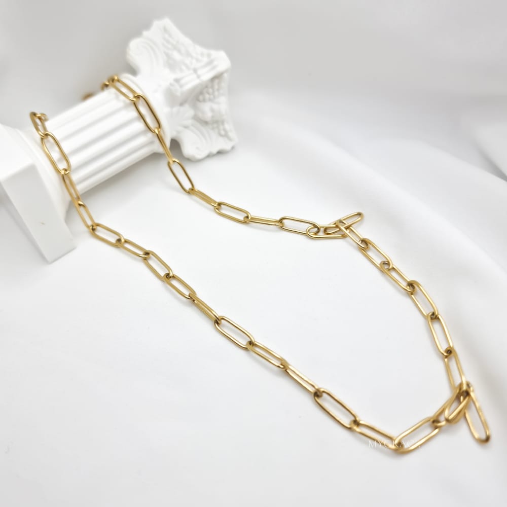 Gold-Tone Stainless Steel Chain Necklace "Be Confident", MYGRACE