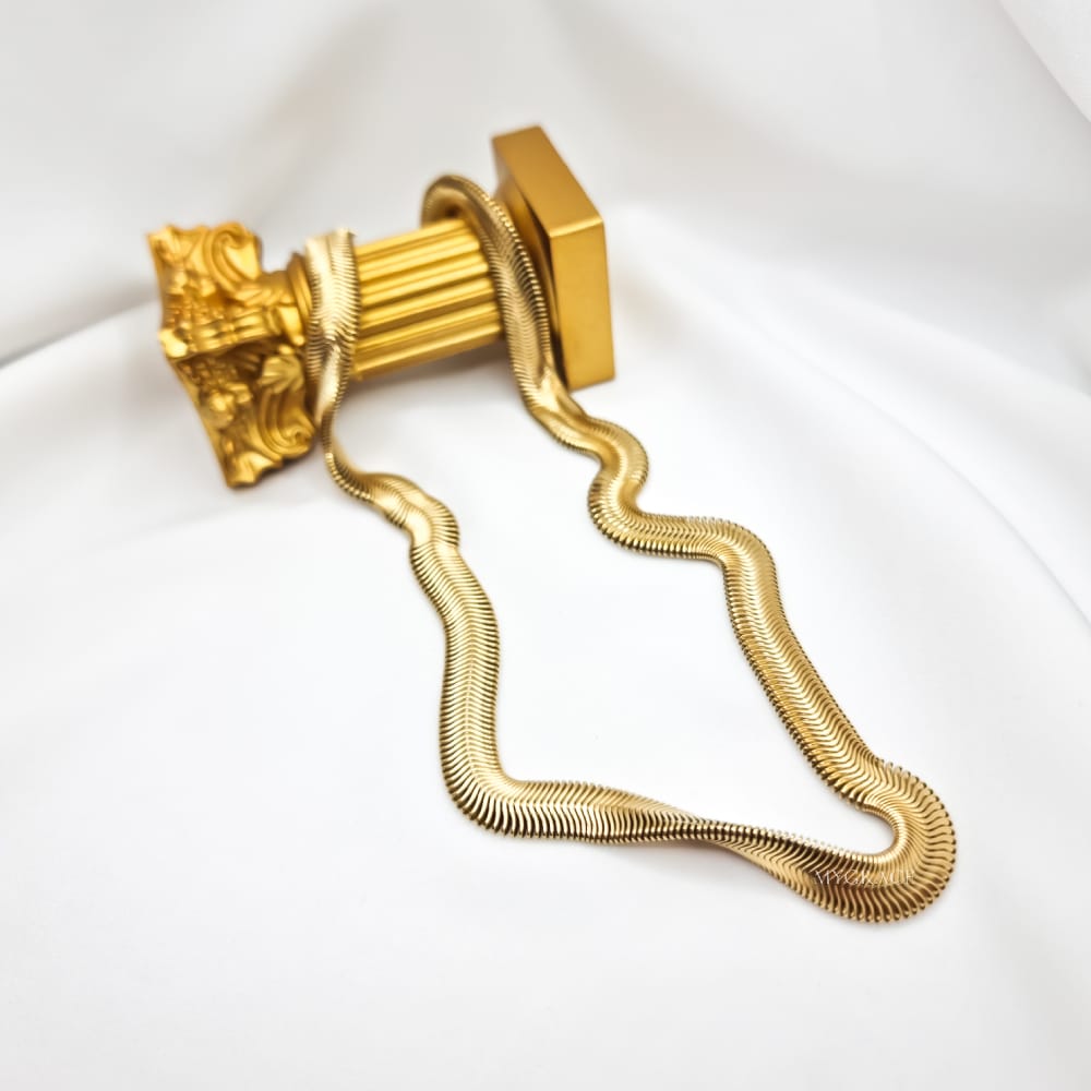 18K Gold-Plated Stainless Steel Snake Chain Necklace "Be Iconic", MYGRACE