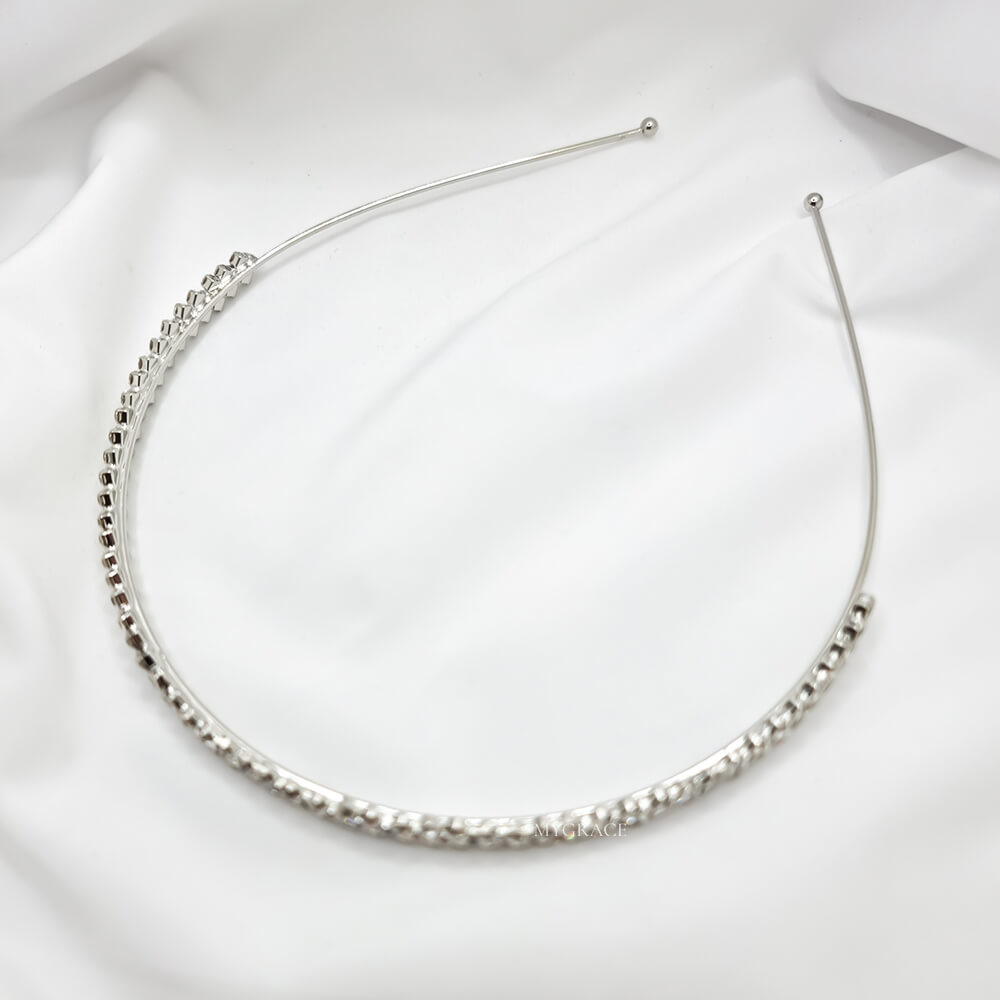 Brautschmuck "Be splendid", mit eingelegten Kristallen, Haarreif/Tiara, geometrisches Muster