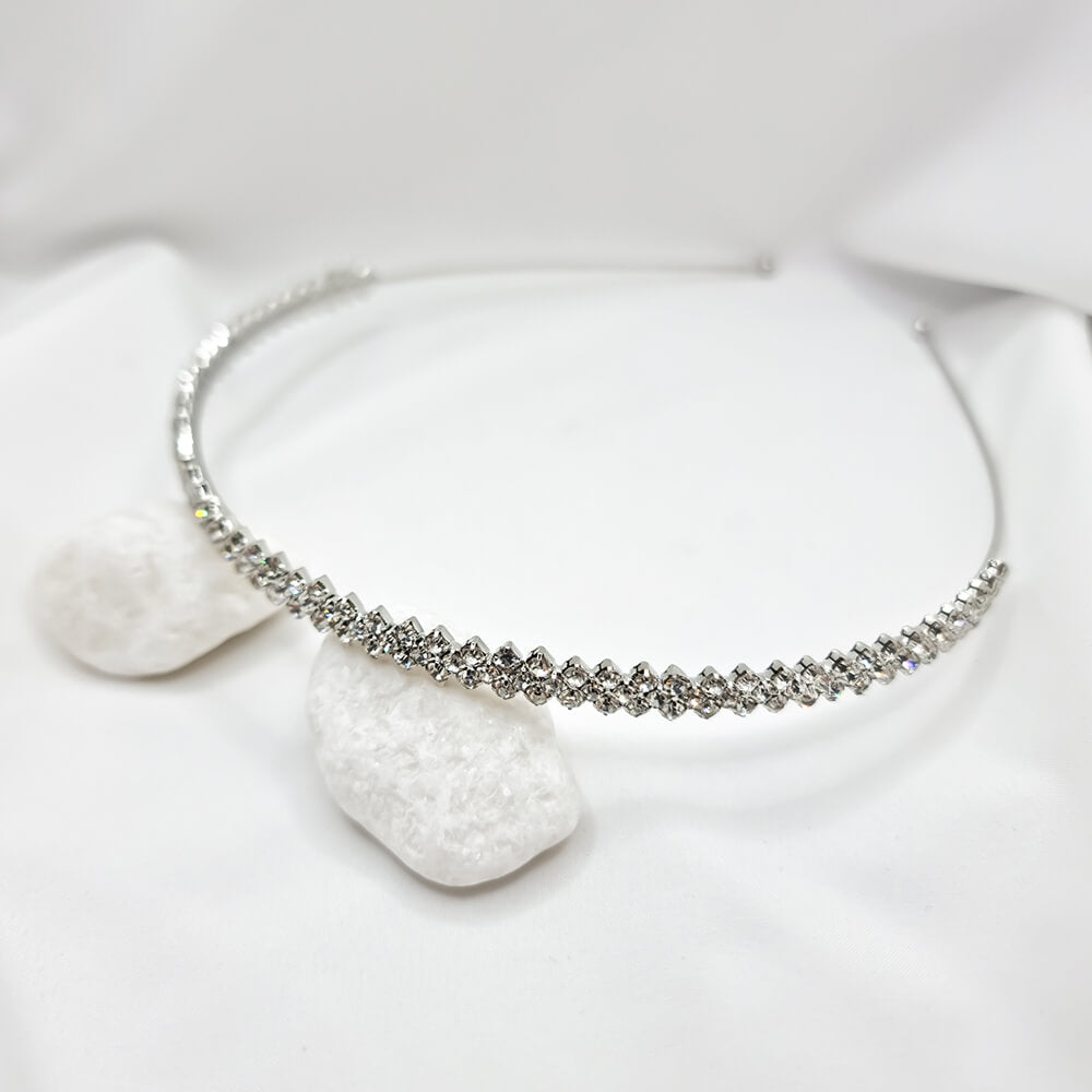 Bridal Tiara "Be Splendid", Silver-Tone, Geometric Design with Sparkling Crystals