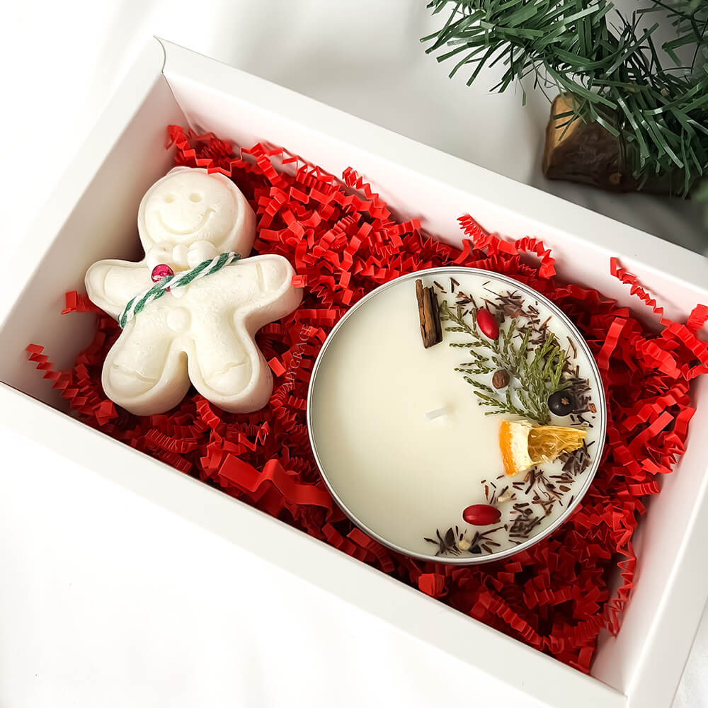 Christmas Gift Set "A Graceful Christmas" with Soy & Palm Wax Candles – Maple, Orange & Spices