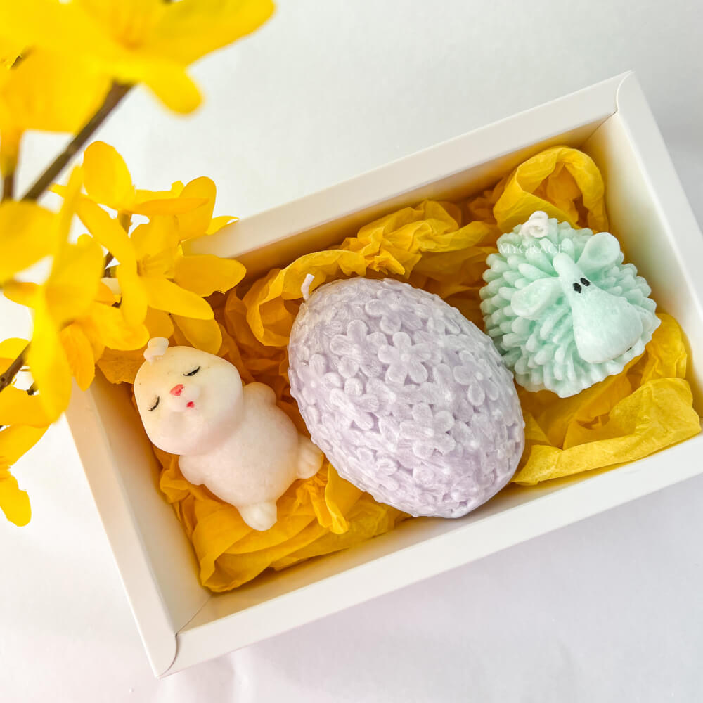 Easter Gift Set – Palm Wax Scented Candles with Bunny, Sheep & Easter Egg
