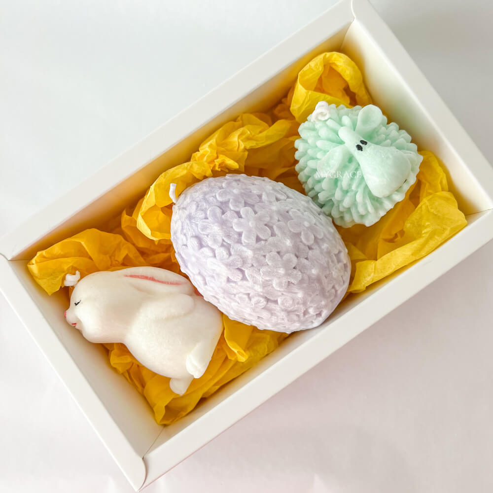 Easter Gift Set – Palm Wax Scented Candles with Bunny, Sheep & Easter Egg