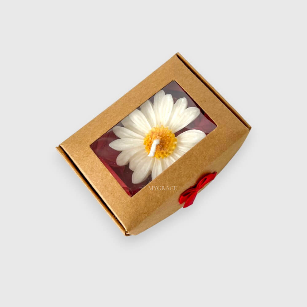Geschenkschachtel mit Fenster und Schleife, Kraftpapier, Karton, 8,5x6x3 cm