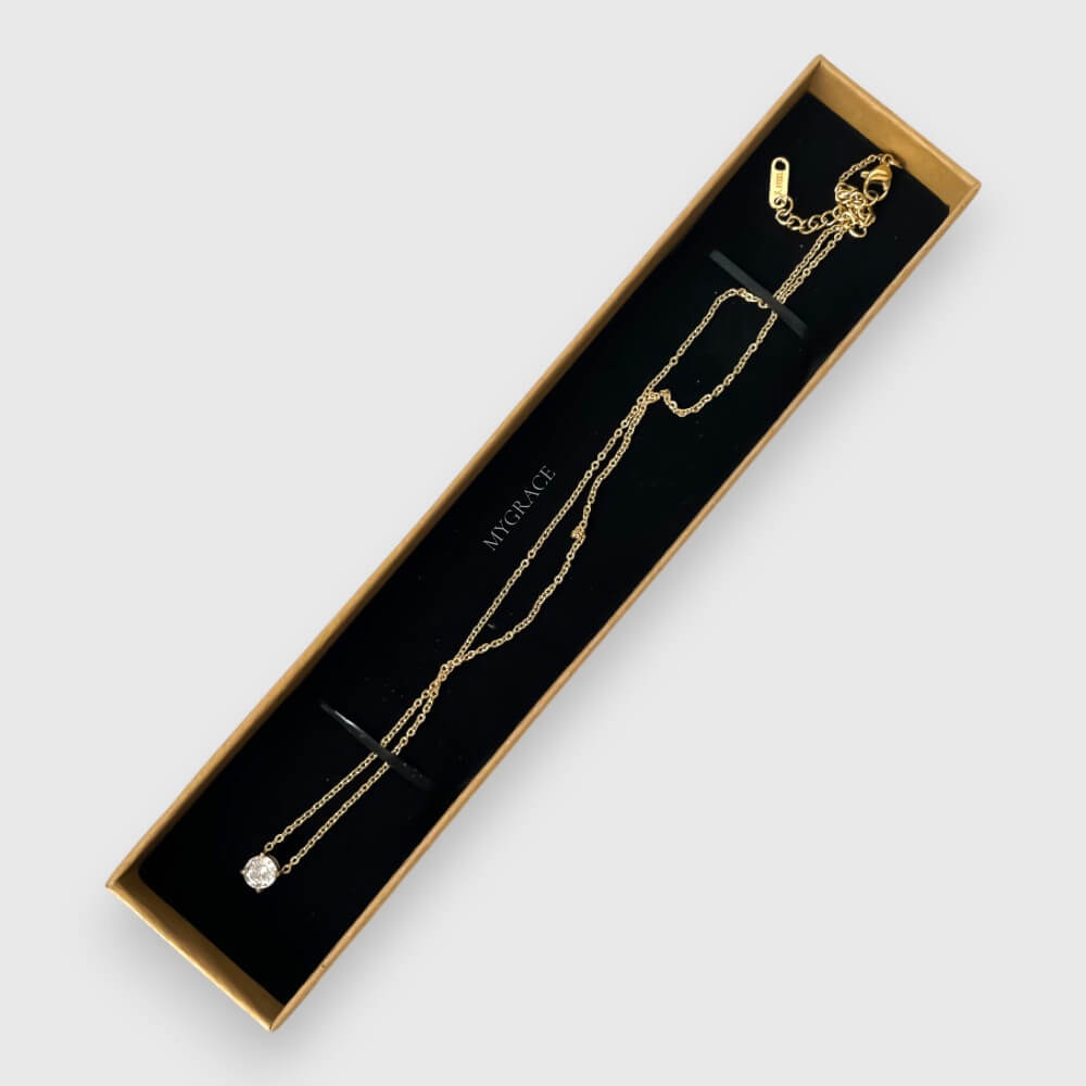 Geschenkbox mit Deckel, Schleife und Schaumstoff, Kraftkarton, 21x4.5x3 cm