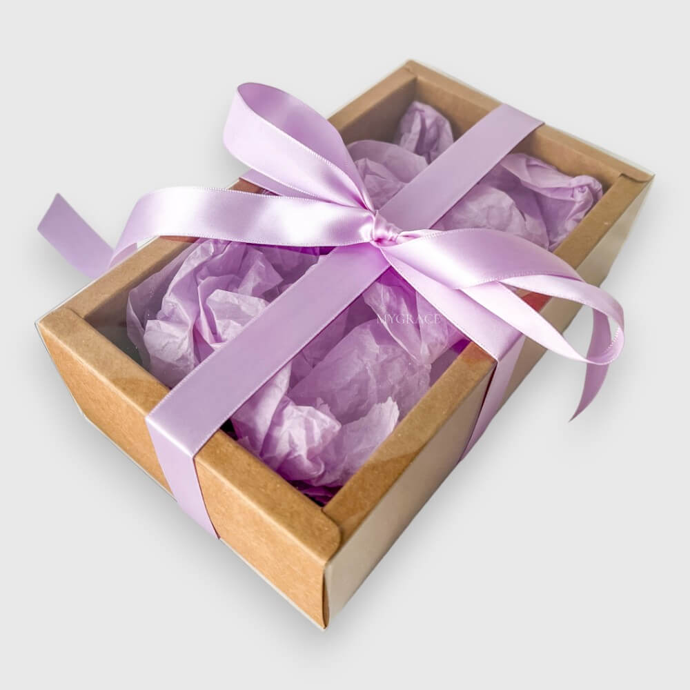Geschenkbox mit Sichtfenster und Schleife, braun, Karton, 20x12x6 cm (Mehrzweck-Box)