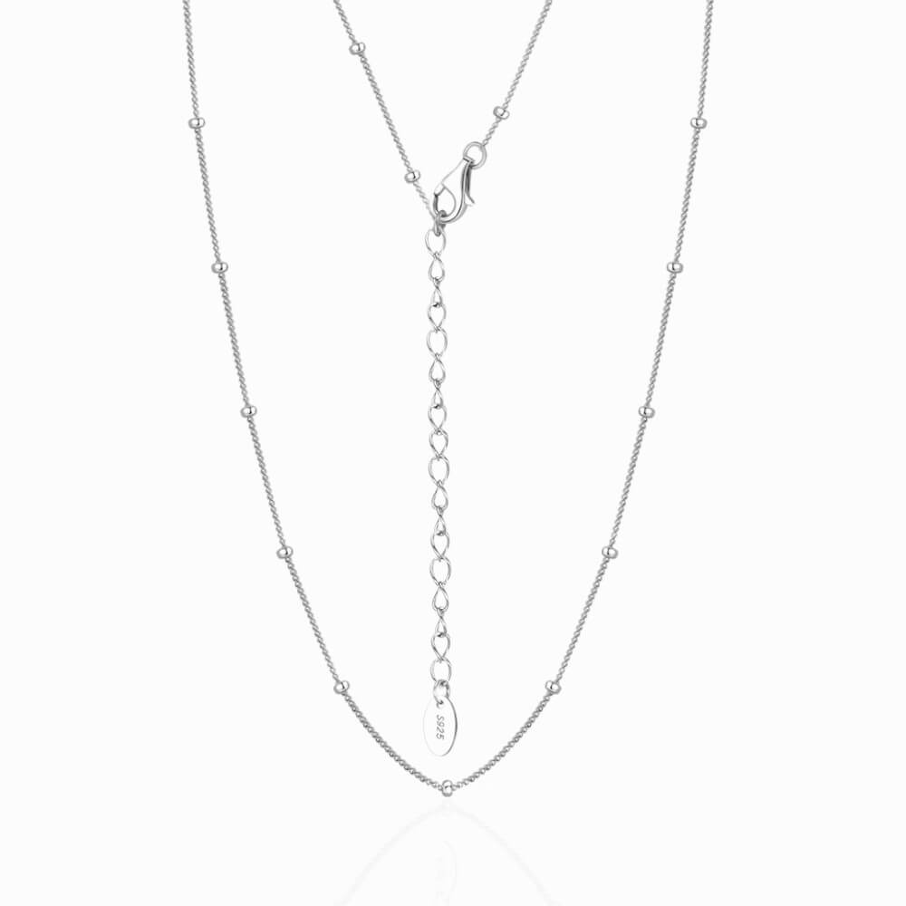 Halskette Silber 925, Gliederkette, silberfarben, vergoldet, Kugeldesign, 2 mm, MYGRACE