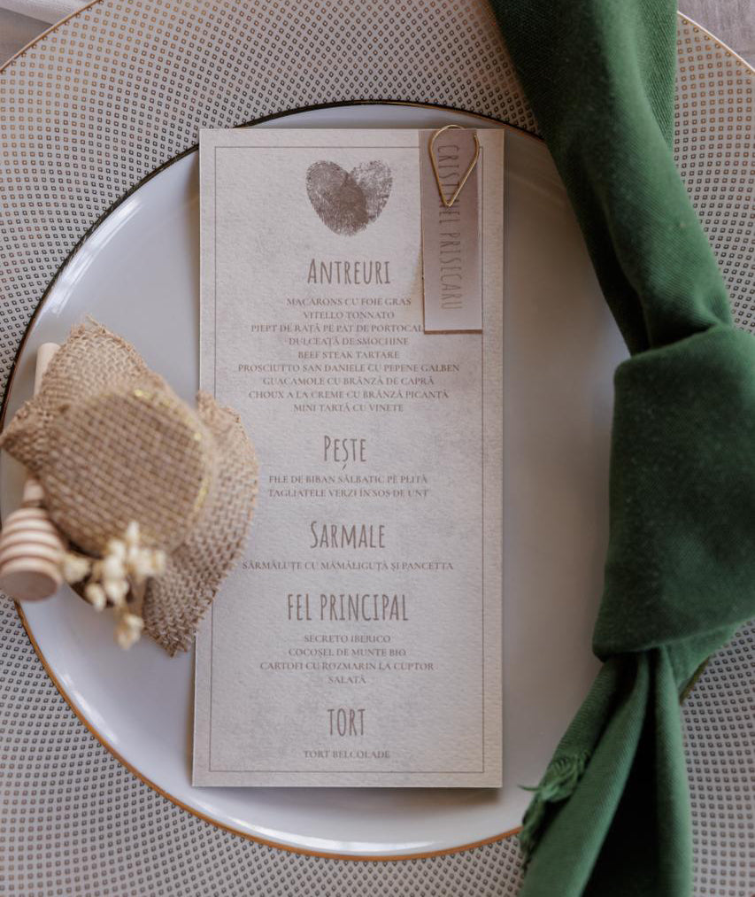 Menus and table numbers