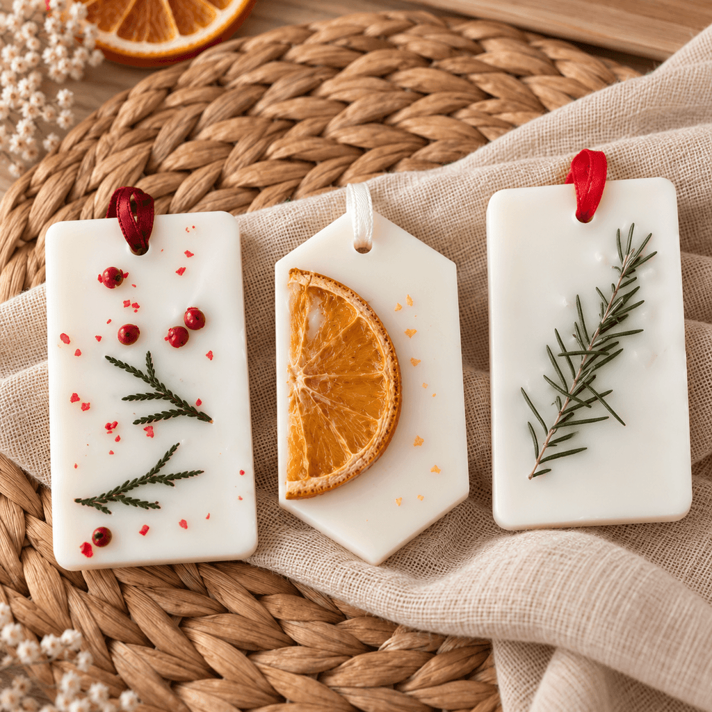 Odorizante din ceară naturală pentru dulap, set de 3 bucăți, forme geometrice diverse